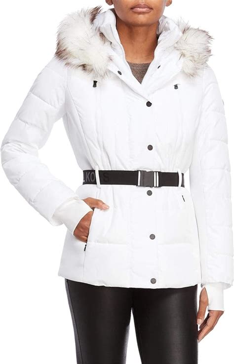 michael kors marsha faux fur hood trim cargo jacket|Amazon.com: Michael Kors Faux Fur.